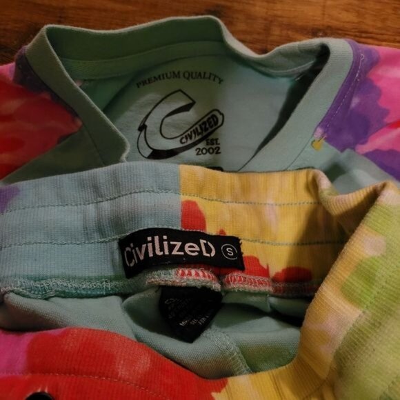 Streetwear Civilized Get Money Sweatpants T Shirt Set Small Graffiti tie - Picture 9 of 9